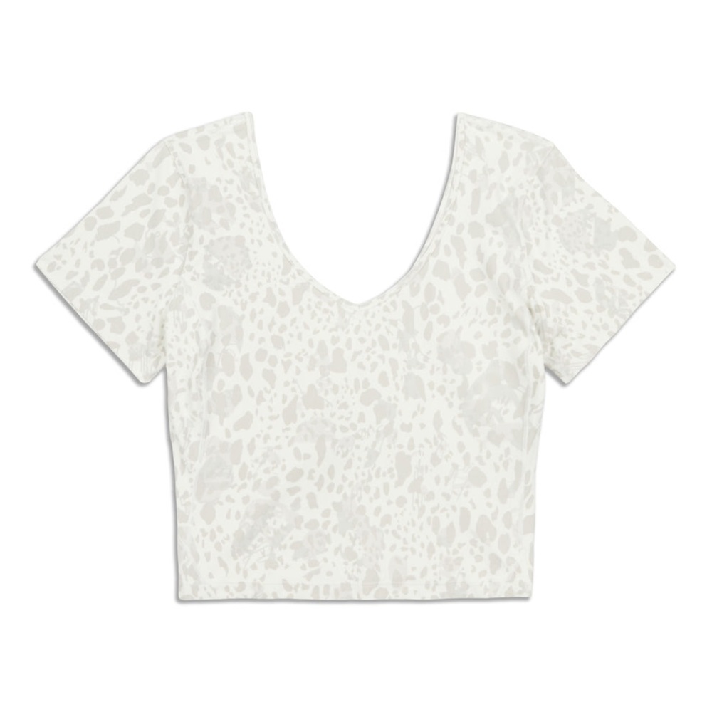 Lululemon Align™ T-Shirt - Leopard Print White Grey Size 10 EUC